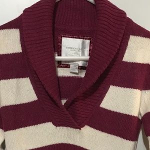 American Eagle Outfitters Pink and White Stripped Sweater